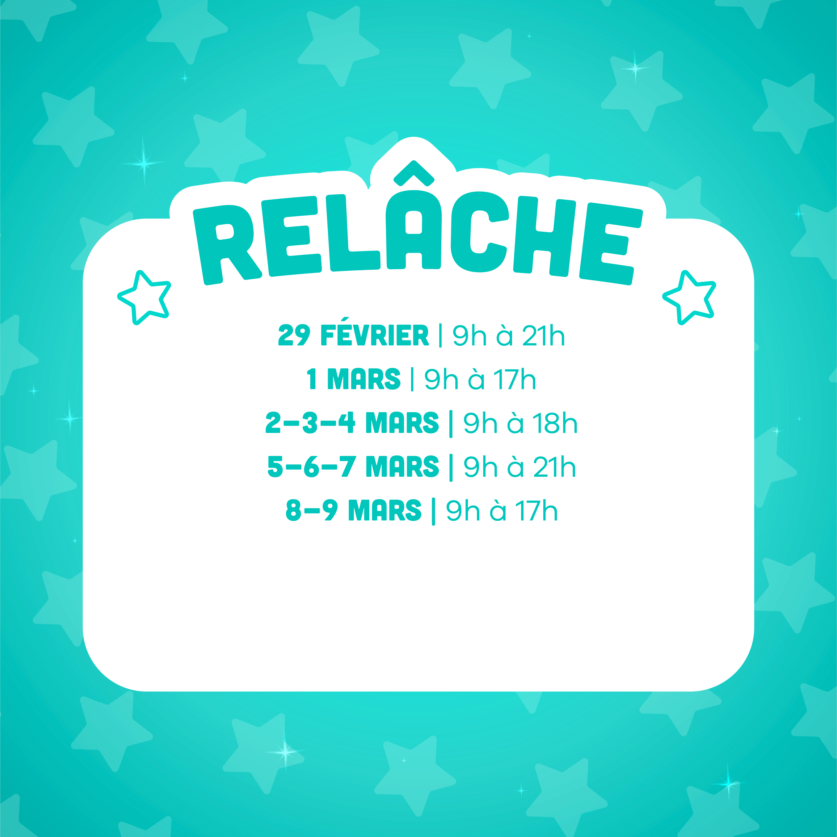 DATE RELÂCHE