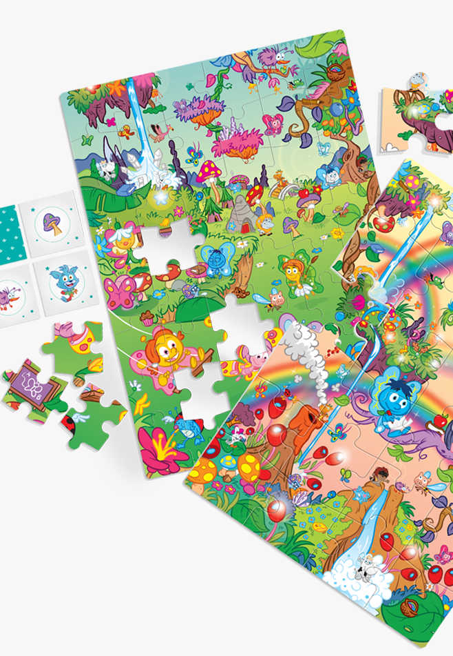 Hunt and Seek, 2 in 1 puzzles 3+