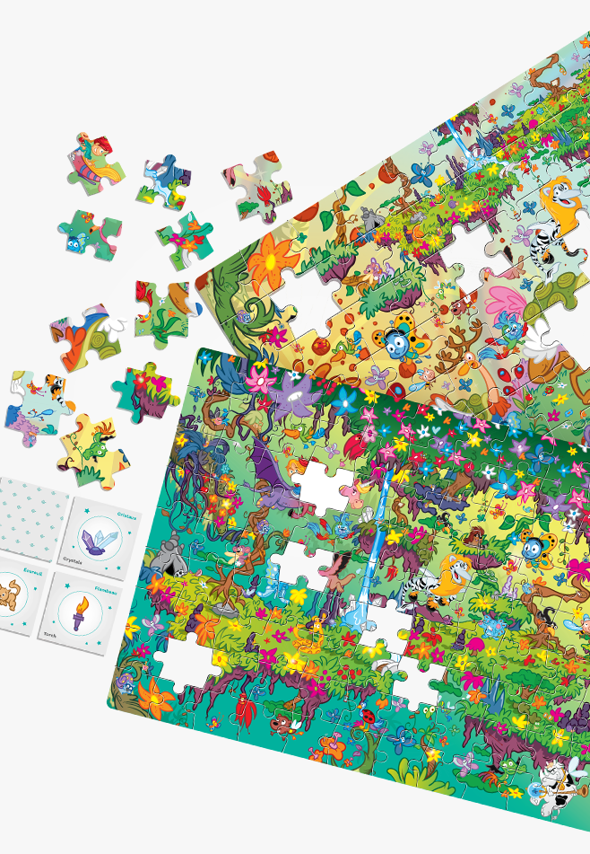 Hunt and Seek, 2 in 1 puzzles 5+