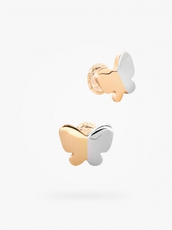 Stud earrings, plain silver and gold plated