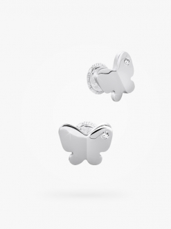 Boucles d’oreilles en argent, un zircon