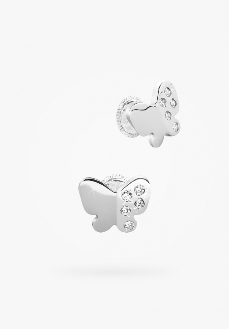 BOUCLES D’OREILLES_OR BLANC_5 DIAMENTS