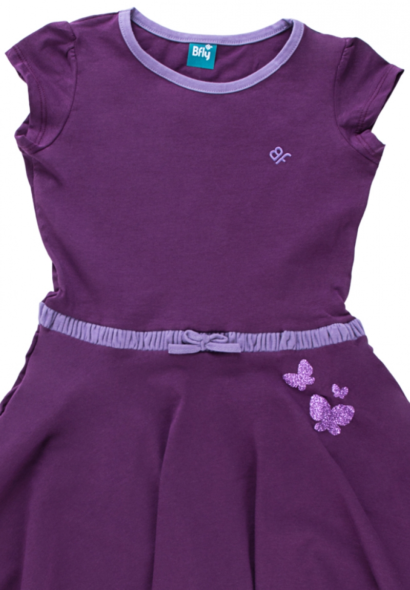 CS_ROBE MAUVE_PAPILLON PAPILLONS GLITTER_GROS PLAN