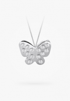 Silver pendant, cubic zirconia