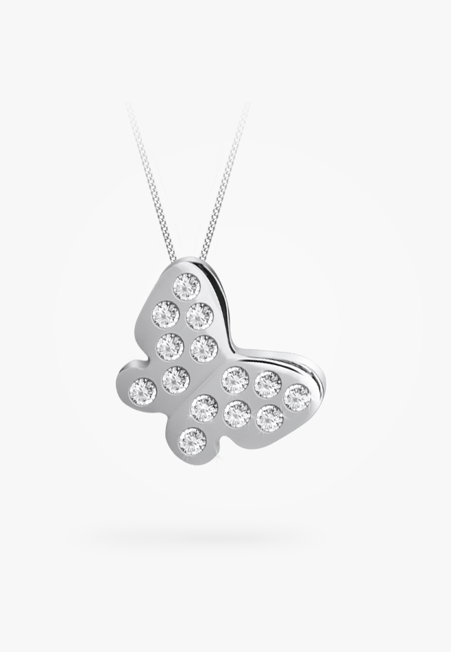 Silver pendant, cubic zirconia